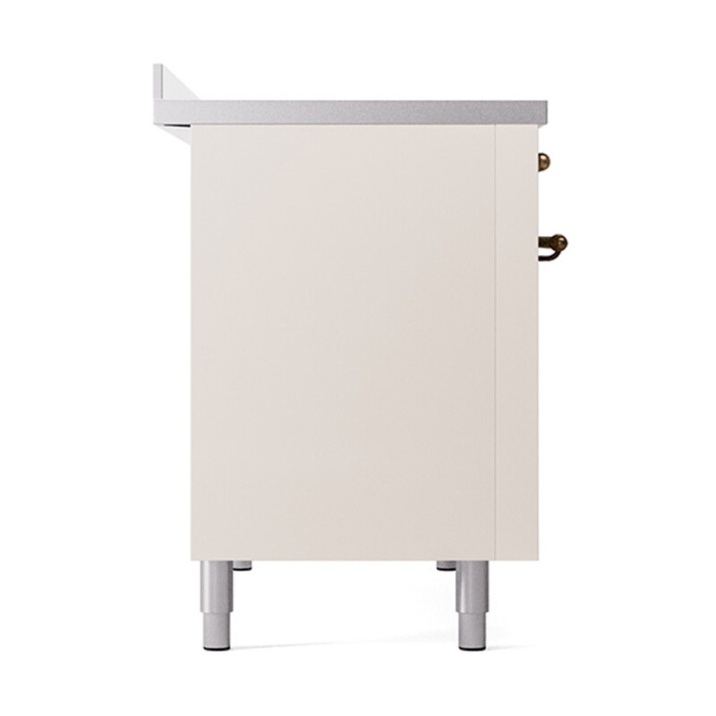 Nostalgie II Noblesse 48″ Induction Range (Solid Door, Antique White, Burnished) UNI486QNMPAWB