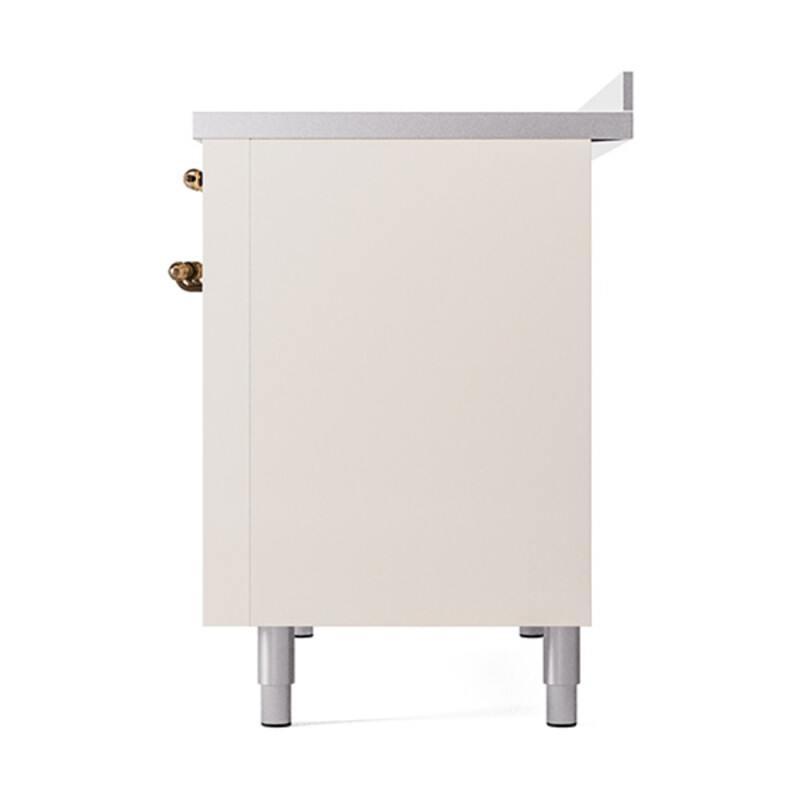 Nostalgie II Noblesse 48″ Induction Range (Solid Door, Antique White, Burnished) UNI486QNMPAWB