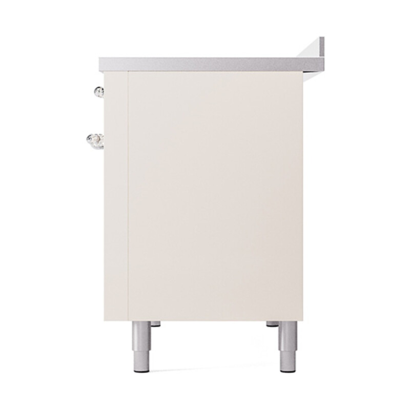 Nostalgie II Noblesse 48″ Induction Range (Solid Door, Antique White, Chrome) UNI486QNMPAWC