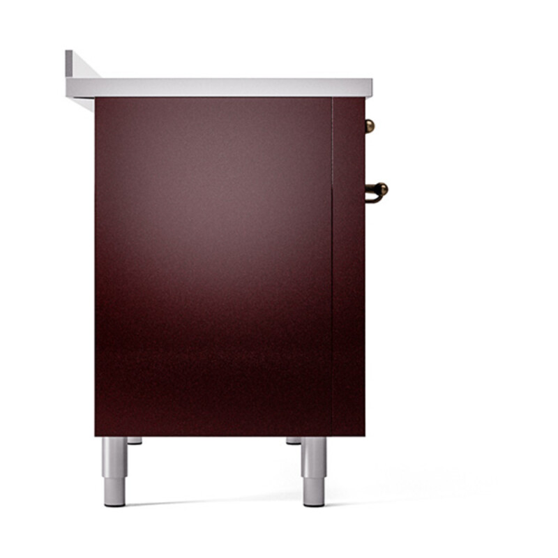 Nostalgie II Noblesse 48″ Induction Range (Solid Door, Burgundy, Burnished) UNI486QNMPBUB