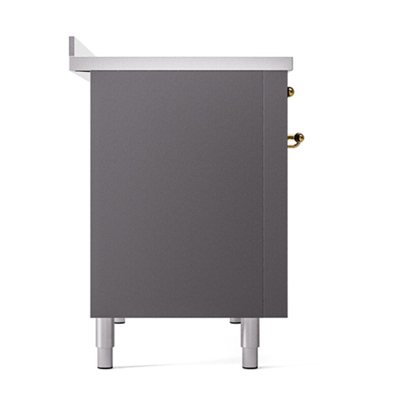 Nostalgie II Noblesse 48″ Induction Range (Solid Door, Graphite Matte, Brass) UNI486QNMPMGG