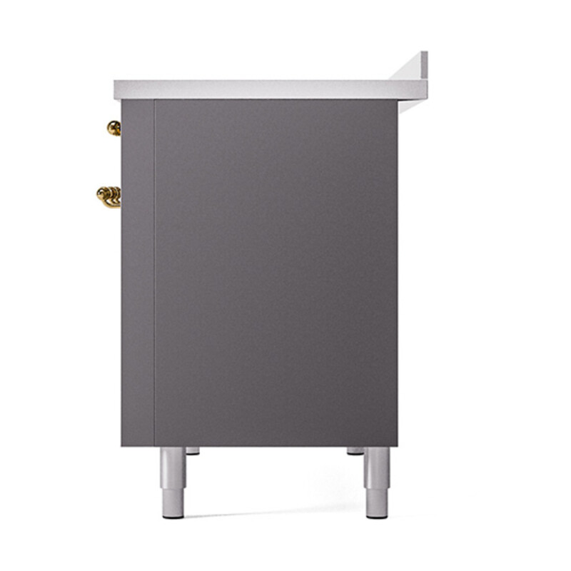 Nostalgie II Noblesse 48″ Induction Range (Solid Door, Graphite Matte, Brass) UNI486QNMPMGG