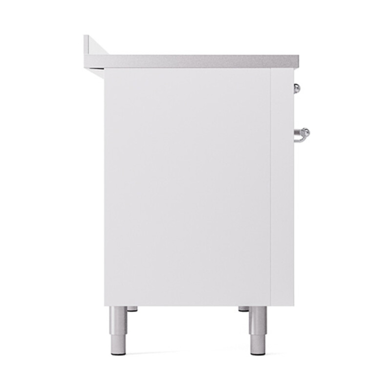 Nostalgie II Noblesse 48″ Induction Range (Solid Door, White, Chrome) UNI486QNMPWHC