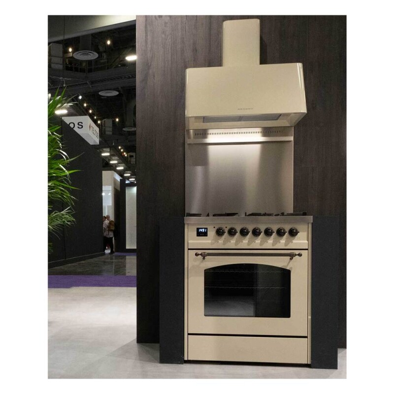 Nostalgie II 30 UP30NMPAWB Freestanding Dual Fuel Range with 5 Sealed Burners Single Oven with Triple Glass Door with Bronze knobs UP30NMPAWB