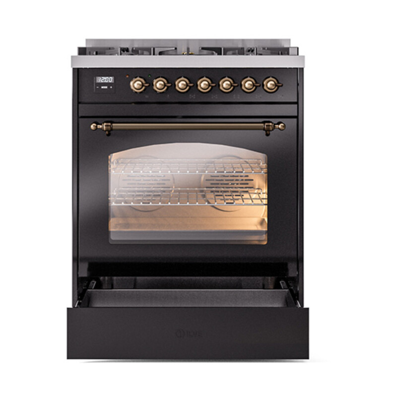 Nostalgie II 30 inch Dual Fuel Range with 5 Burners UP30NMPBKB
