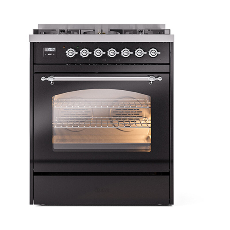 Nostalgie II 30 inch Dual Fuel Range with 5 Burners UP30NMPBKC