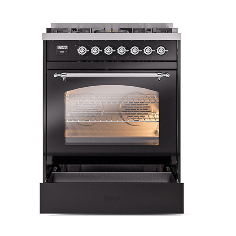 Nostalgie II 30 inch Dual Fuel Range with 5 Burners UP30NMPBKC