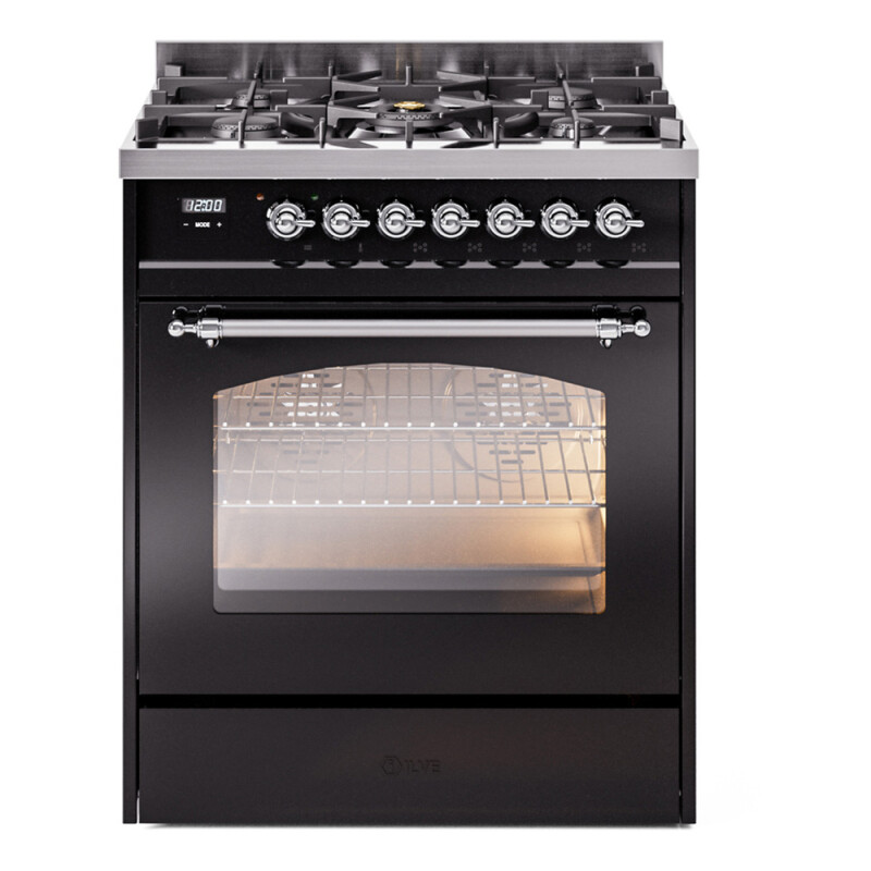 Nostalgie II 30 inch Dual Fuel Range with 5 Burners UP30NMPBKCLP