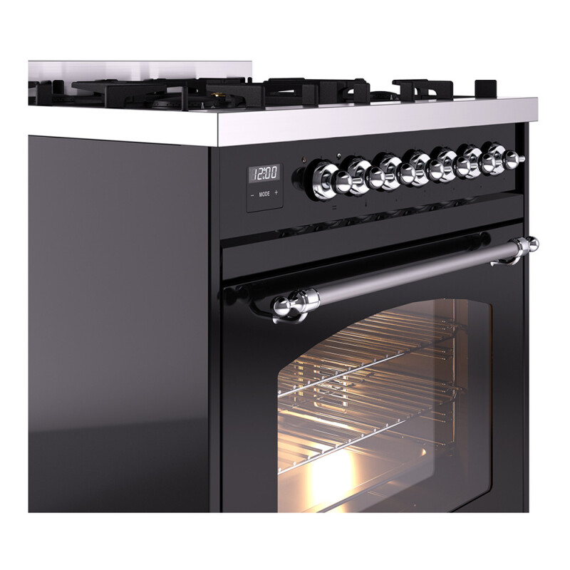 Nostalgie II 30 inch Dual Fuel Range with 5 Burners UP30NMPBKCLP