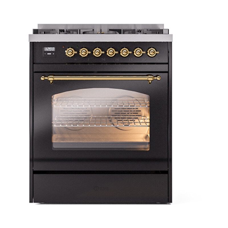 Nostalgie II 30 inch Dual Fuel Range with 5 Burners UP30NMPBKG
