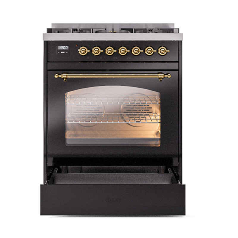 Nostalgie II 30 inch Dual Fuel Range with 5 Burners UP30NMPBKG
