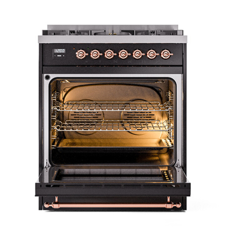 Nostalgie II 30 inch Dual Fuel Range with 5 Burners UP30NMPBKP