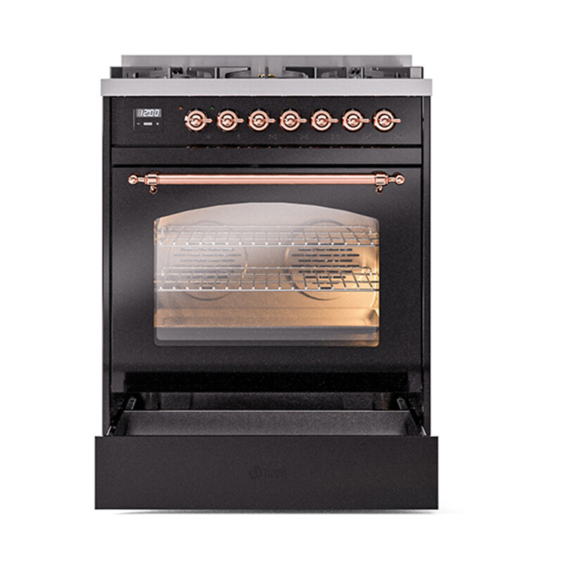 Nostalgie II 30 inch Dual Fuel Range with 5 Burners UP30NMPBKP