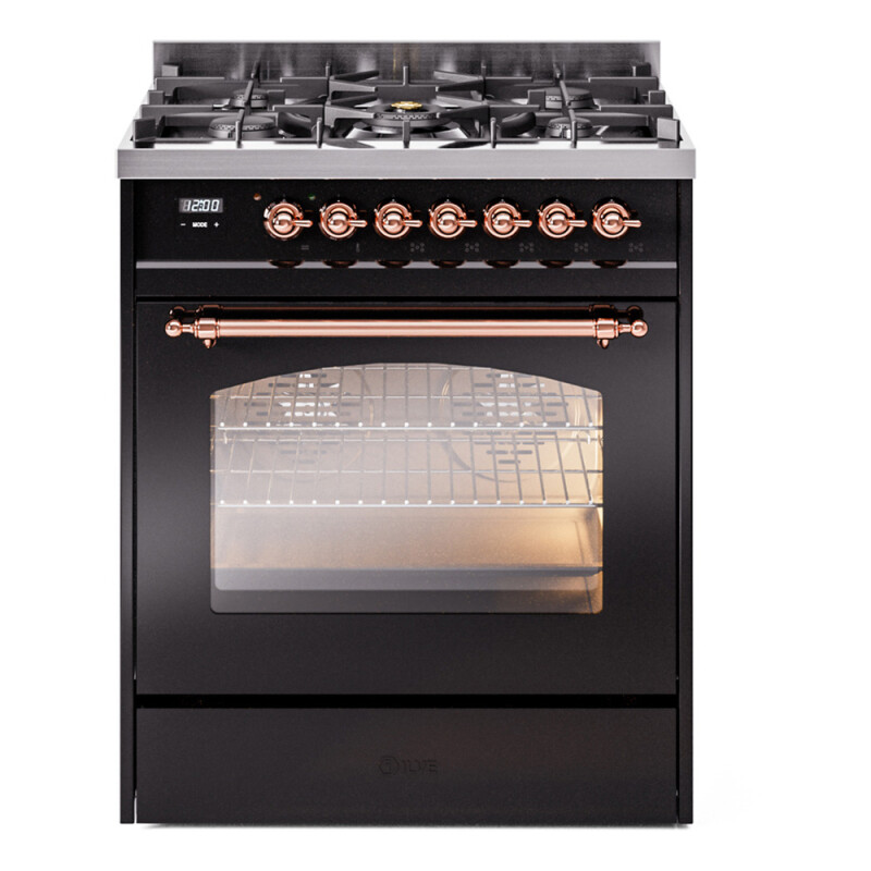 Nostalgie II 30 inch Dual Fuel Range with 5 Burners UP30NMPBKPLP