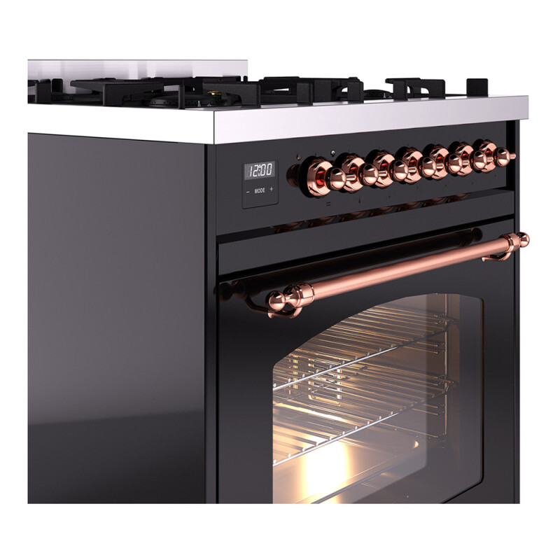 Nostalgie II 30 inch Dual Fuel Range with 5 Burners UP30NMPBKPLP