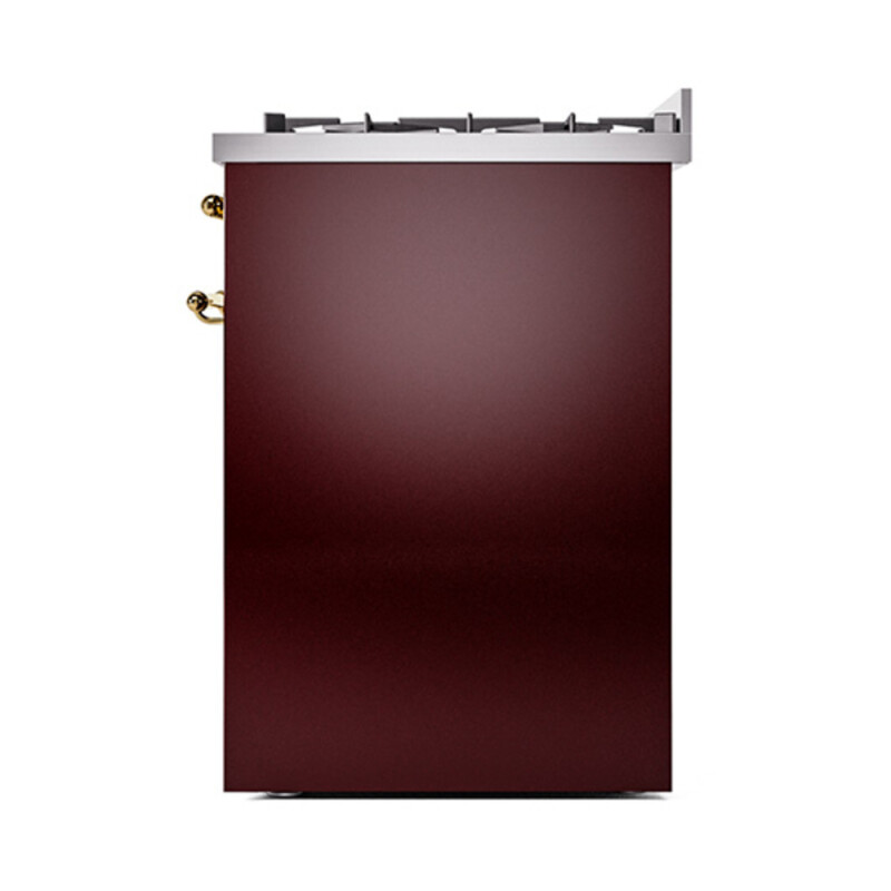 Nostalgie II 30 UP30NMPBUG Freestanding Dual Fuel Range with 5 Sealed Burners Single Oven with Triple Glass Door with Brass knobs UP30NMPBUG