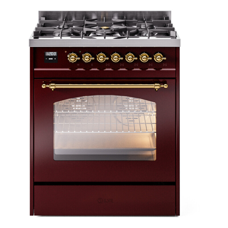 Nostalgie II 30 inch Dual Fuel Range with 5 Burners UP30NMPBUGLP