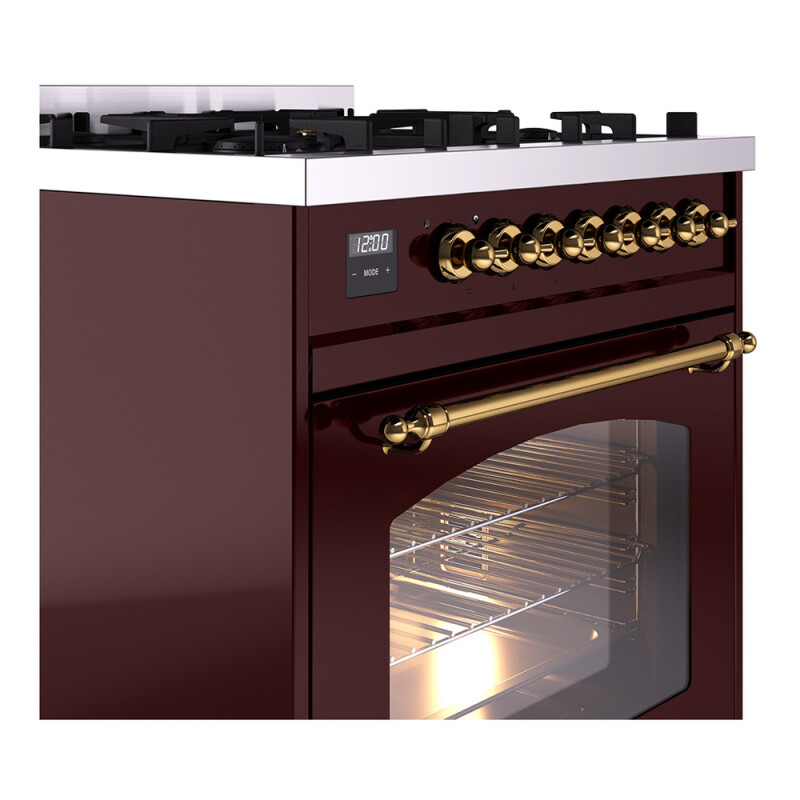 Nostalgie II 30 inch Dual Fuel Range with 5 Burners UP30NMPBUGLP
