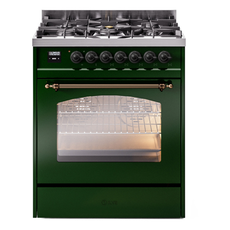 Nostalgie II 30 inch Dual Fuel Range with 5 Burners UP30NMPEGBLP