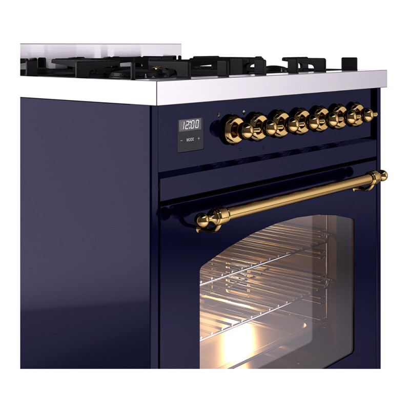 Nostalgie II 30 inch Dual Fuel Range with 5 Burners UP30NMPMBGLP