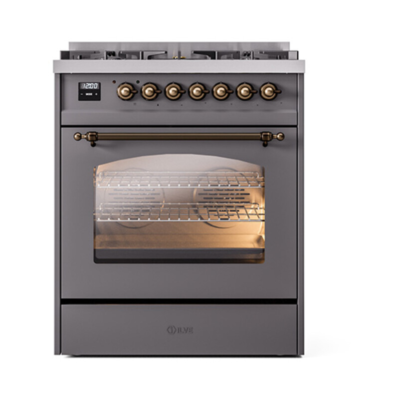 Nostalgie II 30 inch Dual Fuel Range with 5 Burners UP30NMPMGBLP