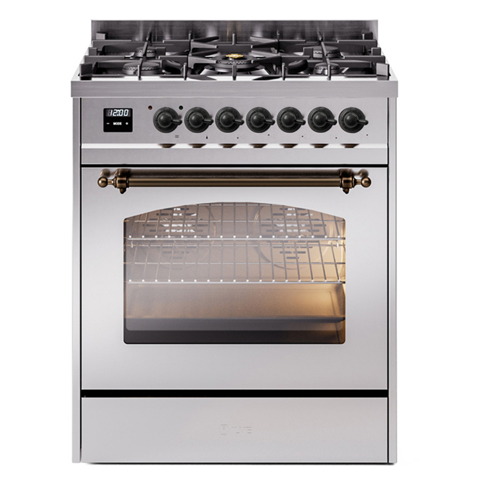 Nostalgie II 30 inch Dual Fuel Range with 5 Burners UP30NMPSSBLP