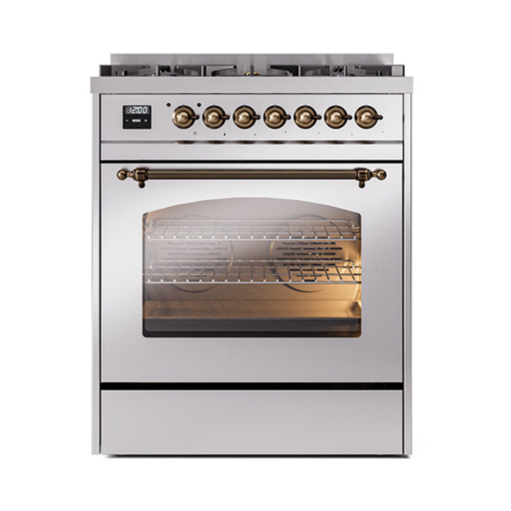 Nostalgie II 30 inch Dual Fuel Range with 5 Burners UP30NMPSSBLP
