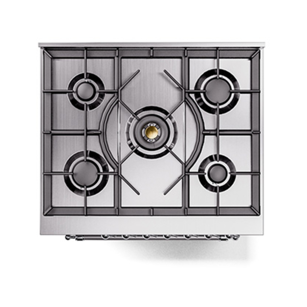 Nostalgie II Series 30 inch Freestanding Dual Fuel Range with Natural Gas, 5 Sealed Burners, 4 cu. ft. Total Oven Capacity, Convection Oven, Continuous Grates, Storage Drawer with Chrome Trim UP30NMPSSC