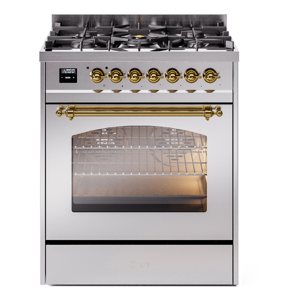 Nostalgie II 30 inch Dual Fuel Range with 5 Burners UP30NMPSSGLP