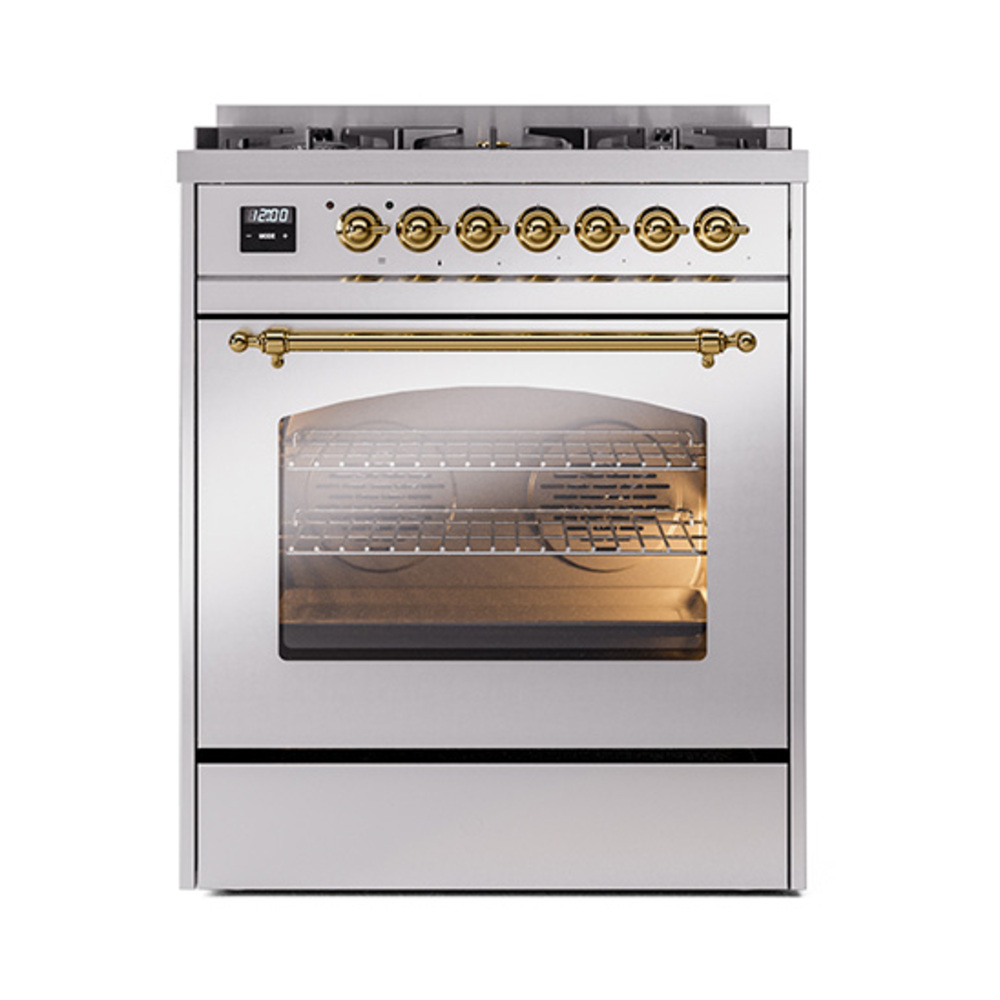 Nostalgie II 30 inch Dual Fuel Range with 5 Burners UP30NMPSSGLP