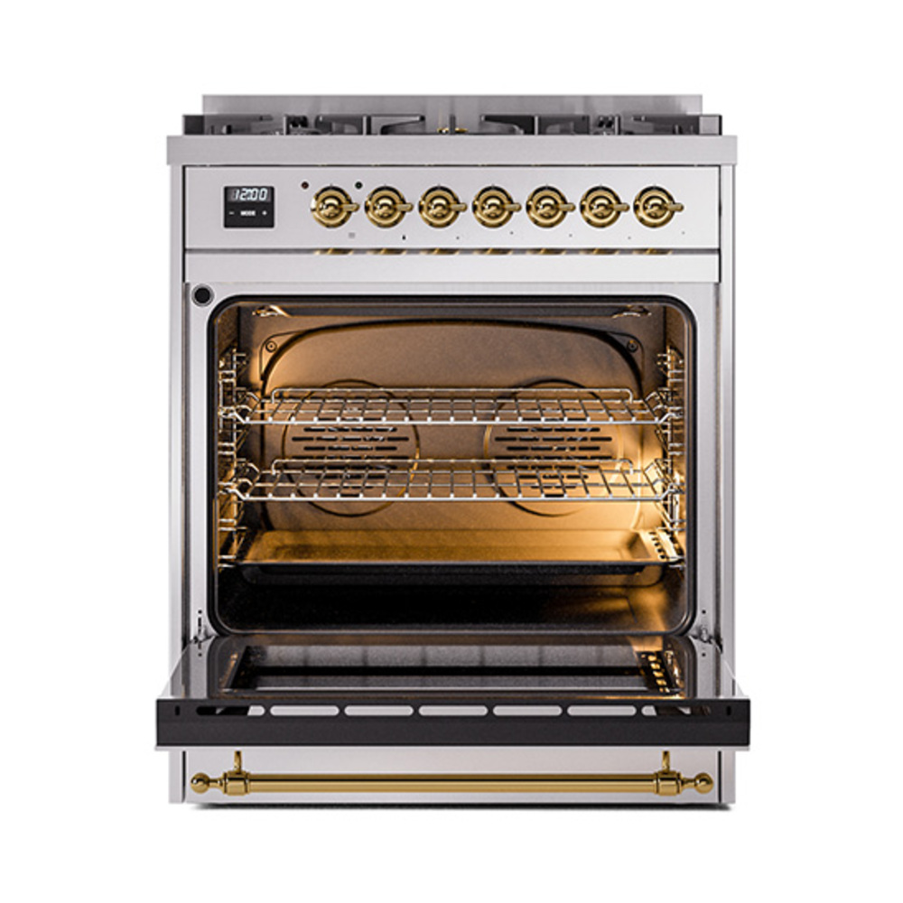 Nostalgie II 30 inch Dual Fuel Range with 5 Burners UP30NMPSSGLP