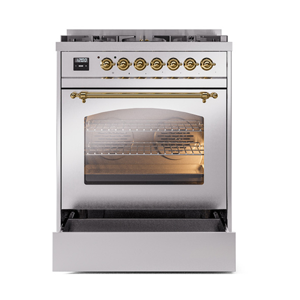 Nostalgie II 30 inch Dual Fuel Range with 5 Burners UP30NMPSSGLP