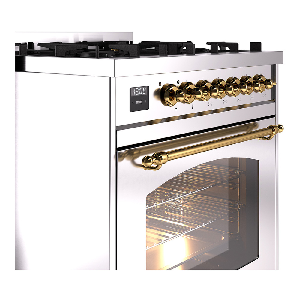 Nostalgie II 30 inch Dual Fuel Range with 5 Burners UP30NMPSSGLP
