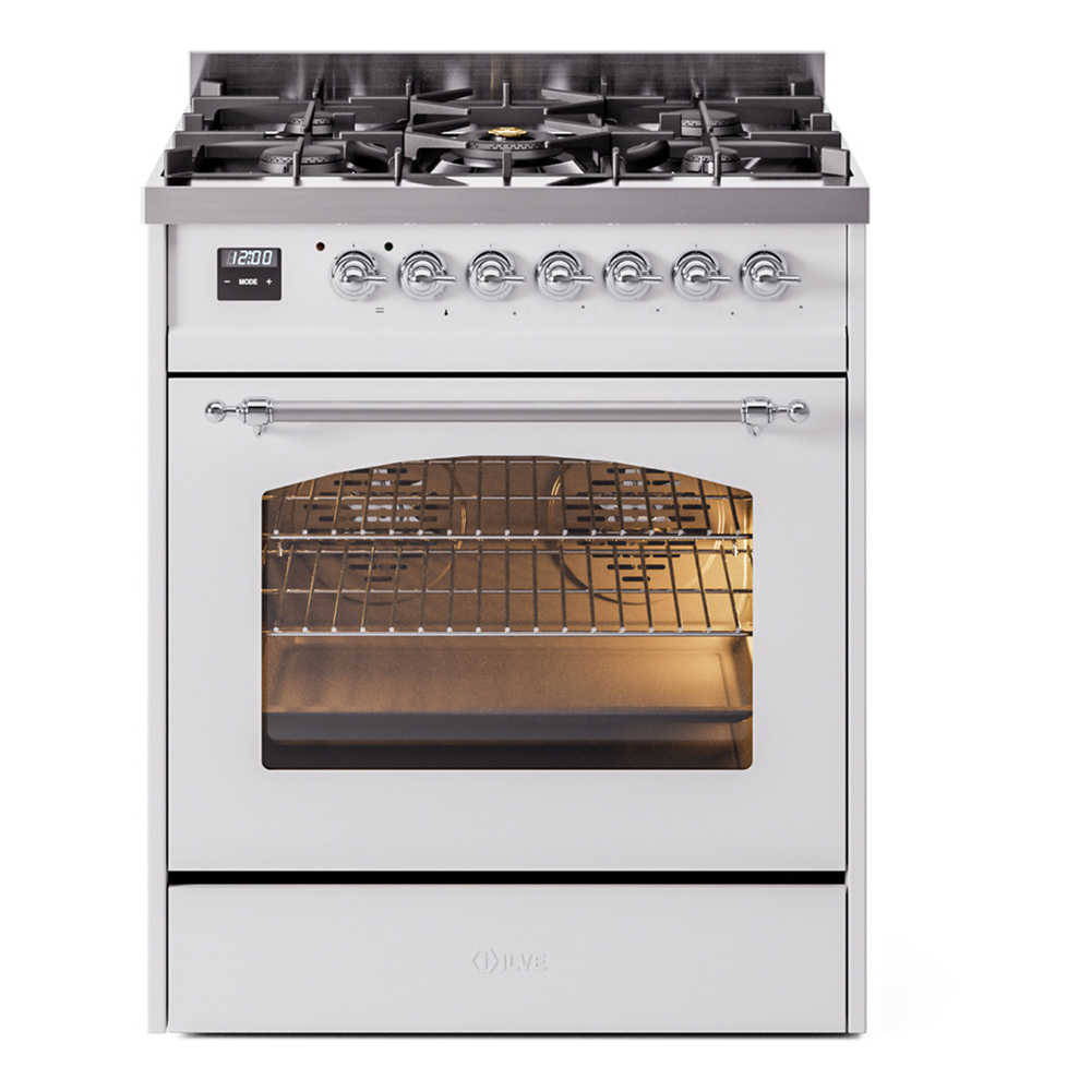 Nostalgie II 30 inch Dual Fuel Range with 5 Burners UP30NMPWHC