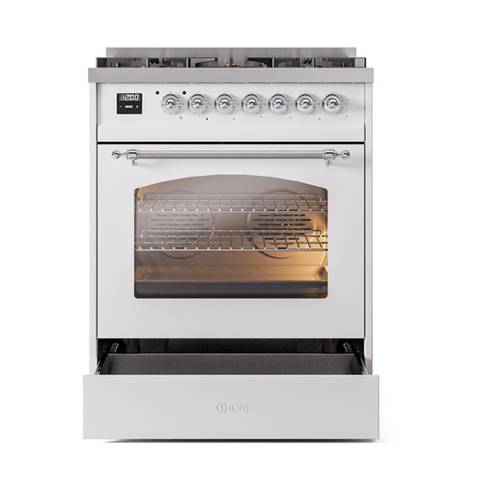 Nostalgie II 30 inch Dual Fuel Range with 5 Burners UP30NMPWHC