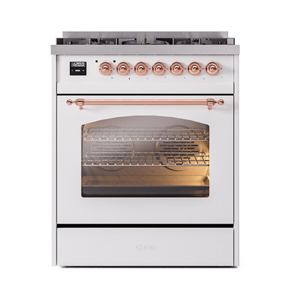 Nostalgie II 30 inch Dual Fuel Range with 5 Burners UP30NMPWHP