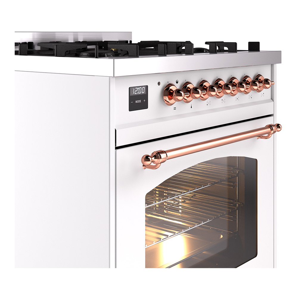 Nostalgie II 30 inch Dual Fuel Range with 5 Burners UP30NMPWHP