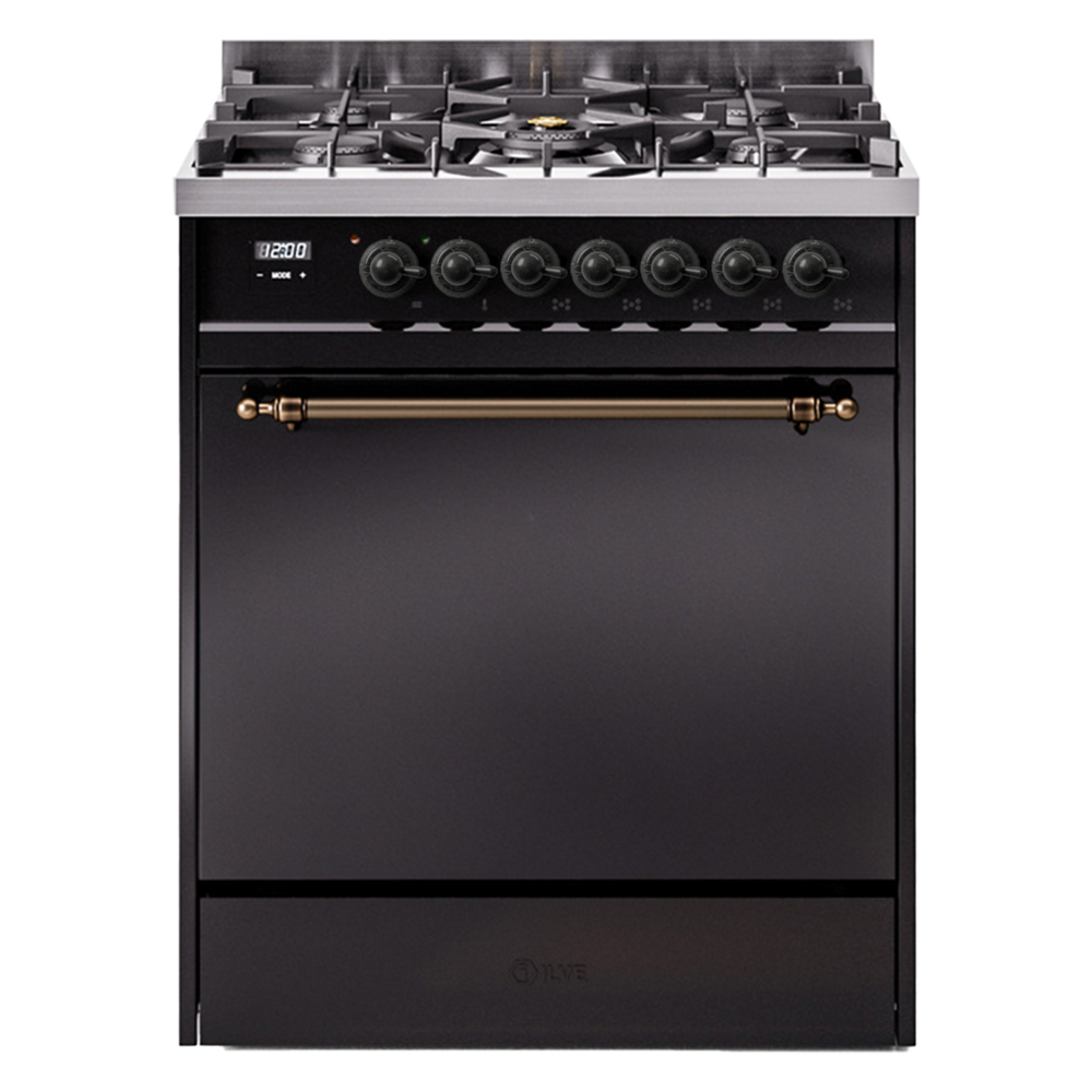 Nostalgie II 30 inch Dual Fuel Range with 5 Burners UP30QNMPBKBLP