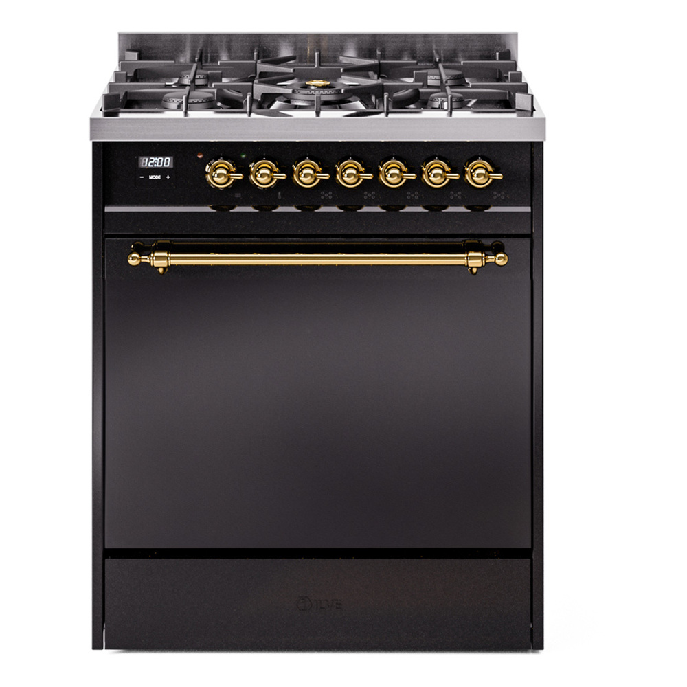 Nostalgie II 30 inch Dual Fuel Range with 5 Burners UP30QNMPBKG