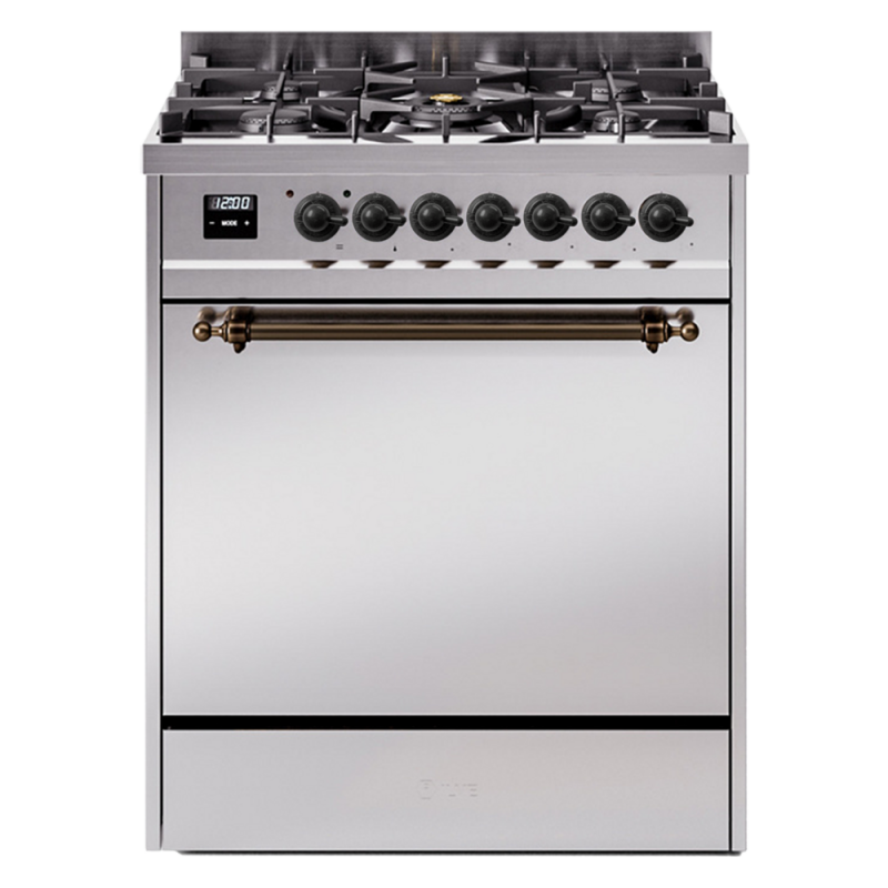 Nostalgie II 30 inch Dual Fuel Range with 5 Burners UP30QNMPSSBLP