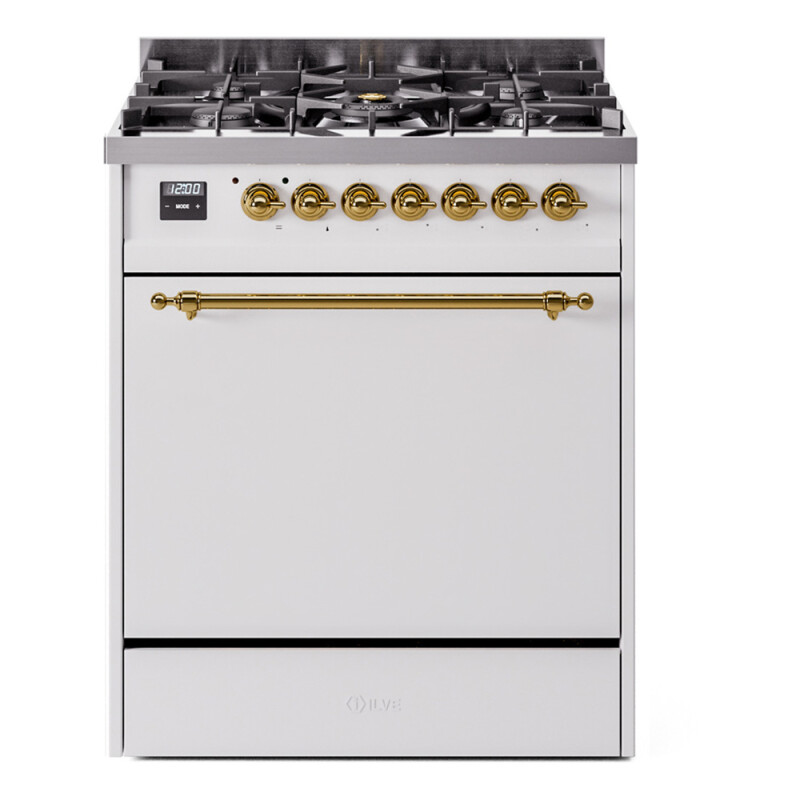 Nostalgie II 30 inch Dual Fuel Range with 5 Burners UP30QNMPWHGLP