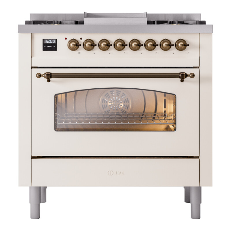 Nostalgie II 36 inch Dual Fuel Range with 6 Burners and Griddle UP36FNMPAWB