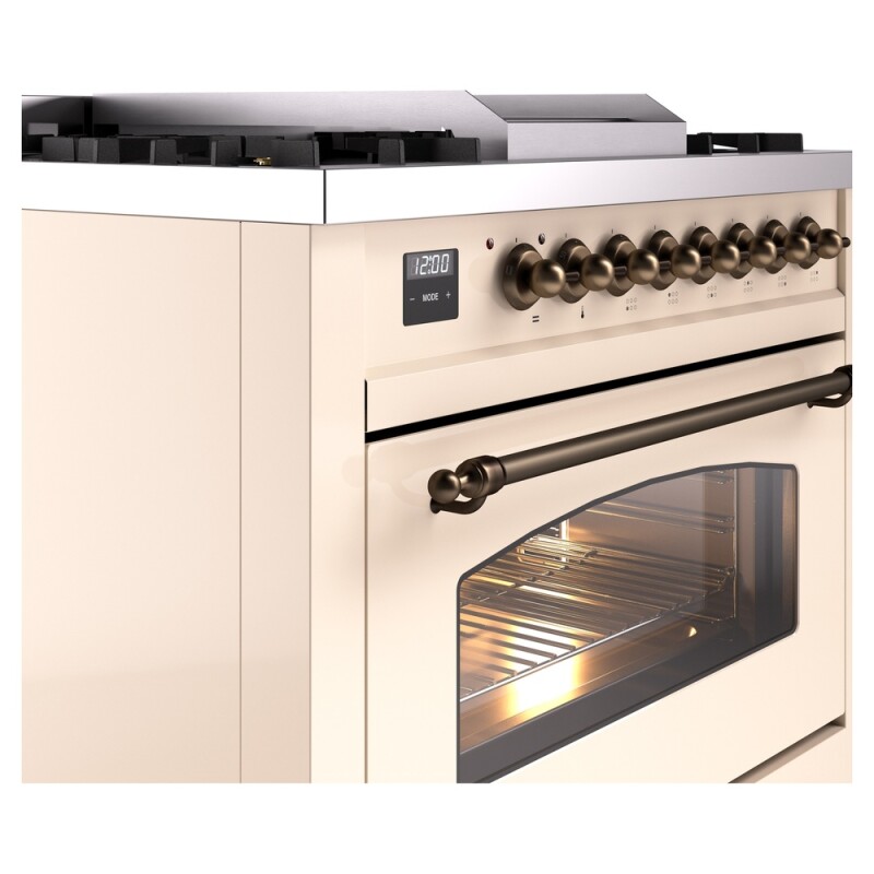 Nostalgie II 36 inch Dual Fuel Range with 6 Burners and Griddle UP36FNMPAWB