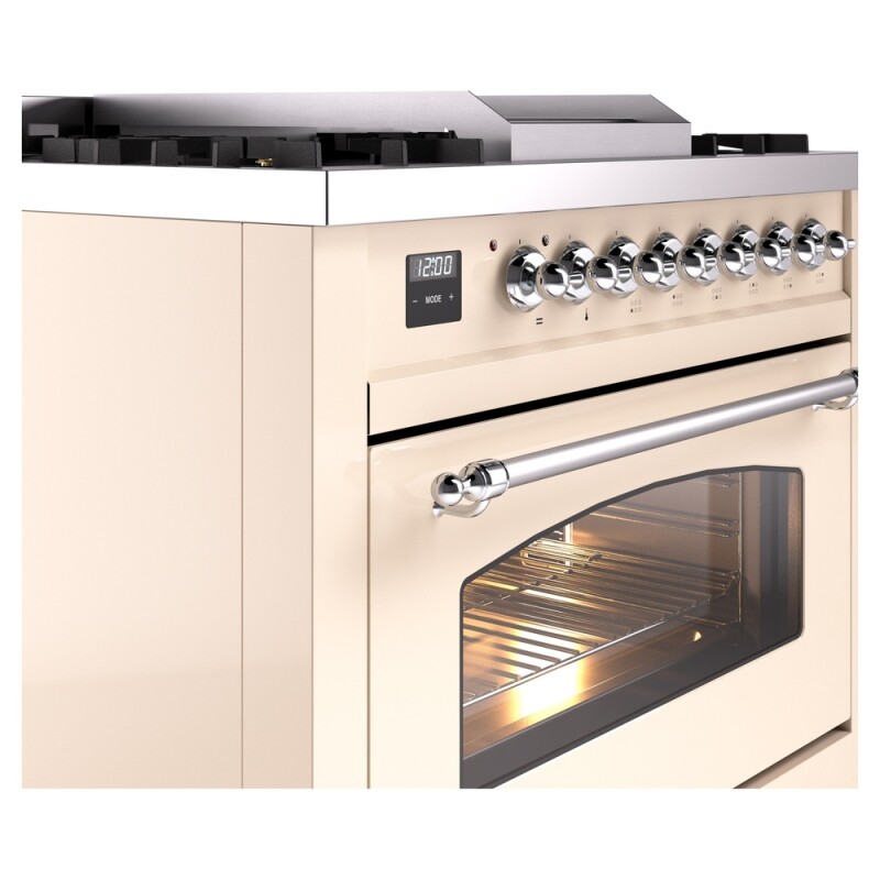 Nostalgie II 36 inch Dual Fuel Range with 6 Burners and Griddle UP36FNMPAWC