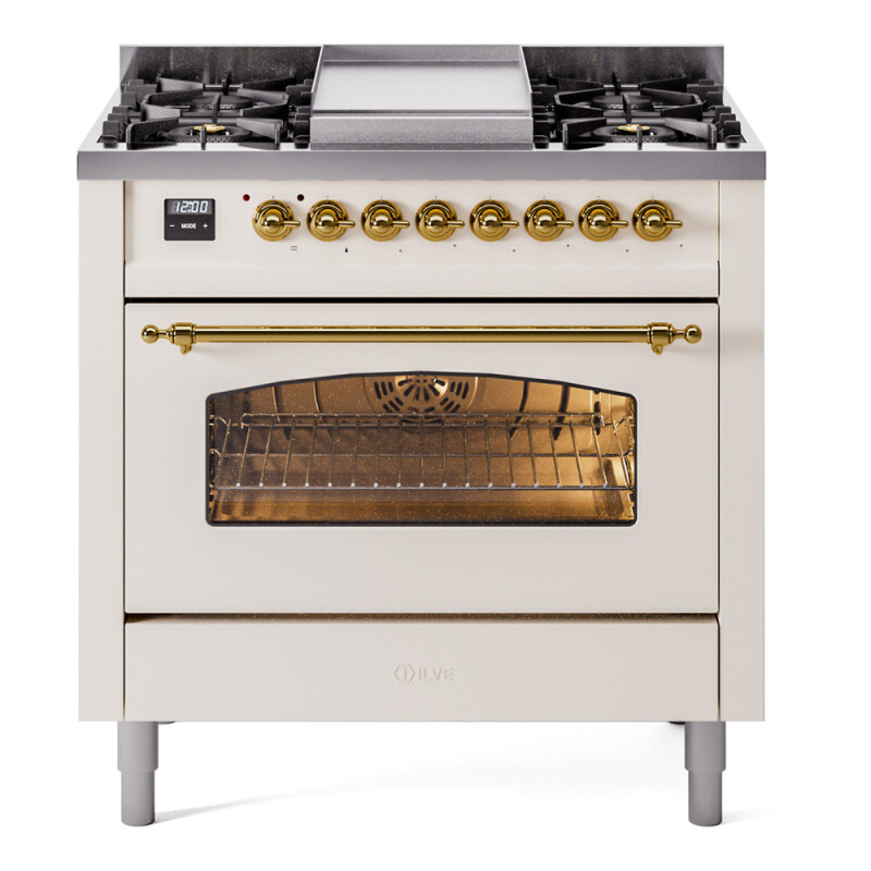Nostalgie II 36 inch Dual Fuel Range with 6 Burners and Griddle UP36FNMPAWG