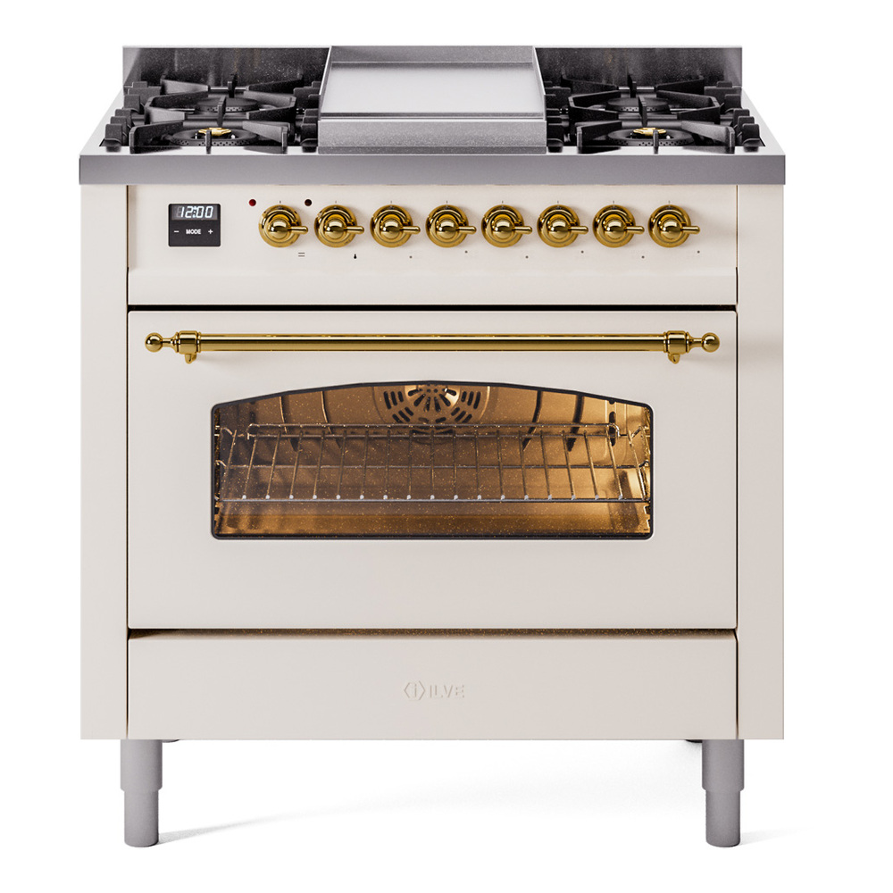 Nostalgie II 36 inch Dual Fuel Range with 6 Burners and Griddle UP36FNMPAWGLP