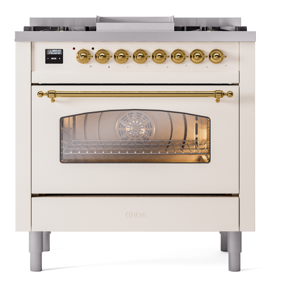 Nostalgie II 36 inch Dual Fuel Range with 6 Burners and Griddle UP36FNMPAWGLP