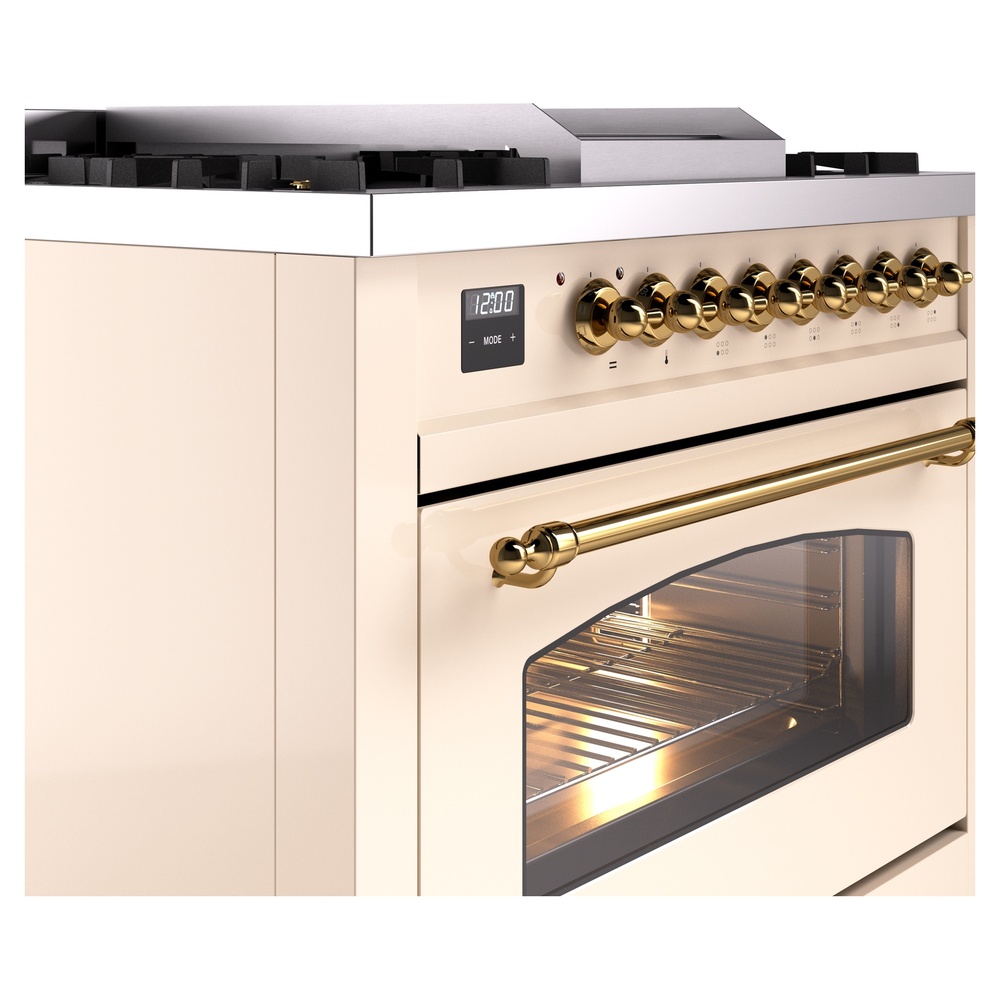 Nostalgie II 36 inch Dual Fuel Range with 6 Burners and Griddle UP36FNMPAWGLP