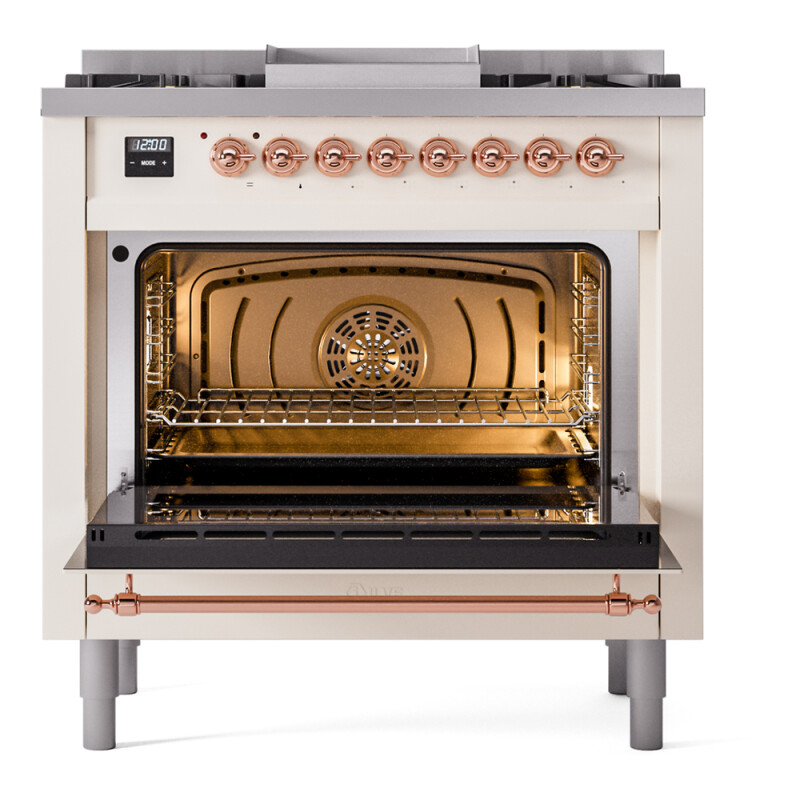 Nostalgie II 36 inch Dual Fuel Range with 6 Burners and Griddle UP36FNMPAWPLP