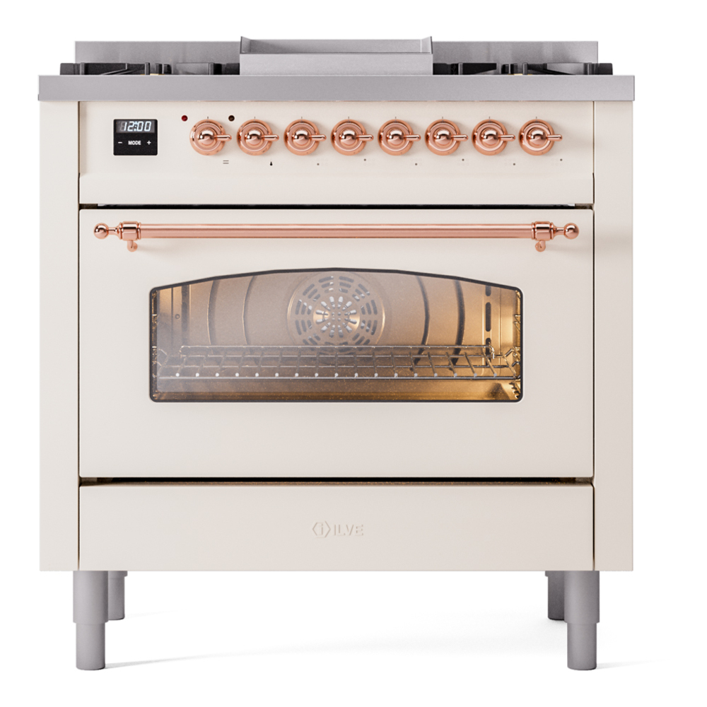 Nostalgie II 36 inch Dual Fuel Range with 6 Burners and Griddle UP36FNMPAWP